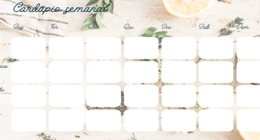 Como criar um cardápio semanal